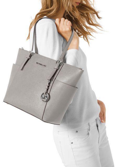 michael kors jet set tote silver