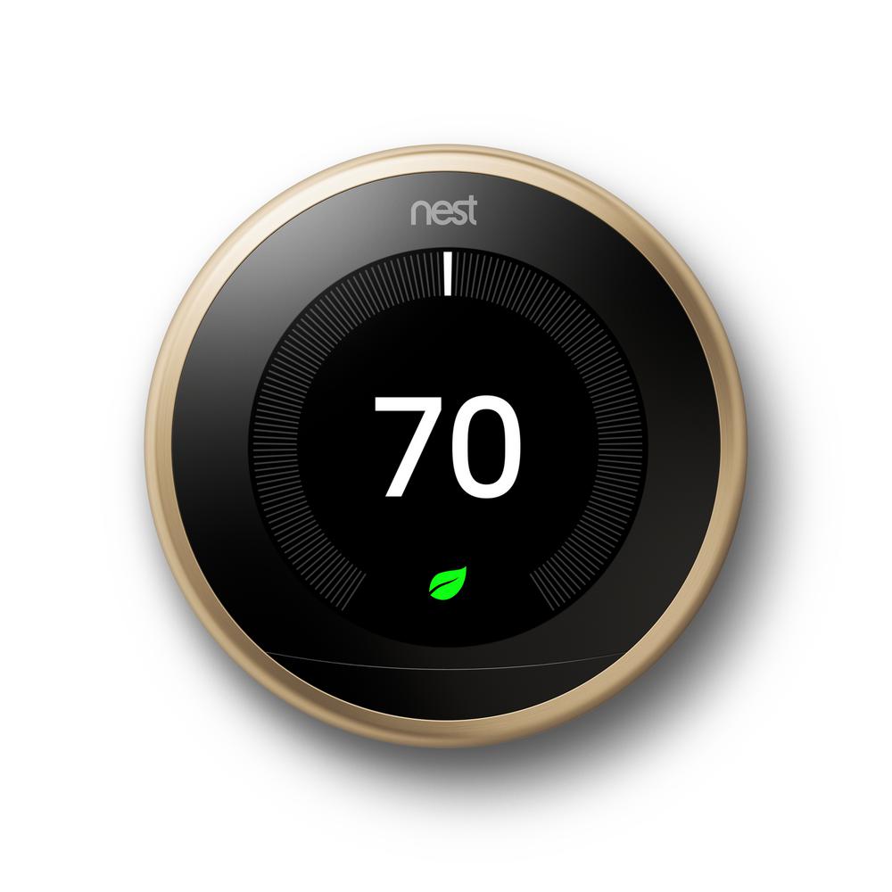 Photo 1 of Google Nest Learning Thermostat - 3rd Generation - Brass