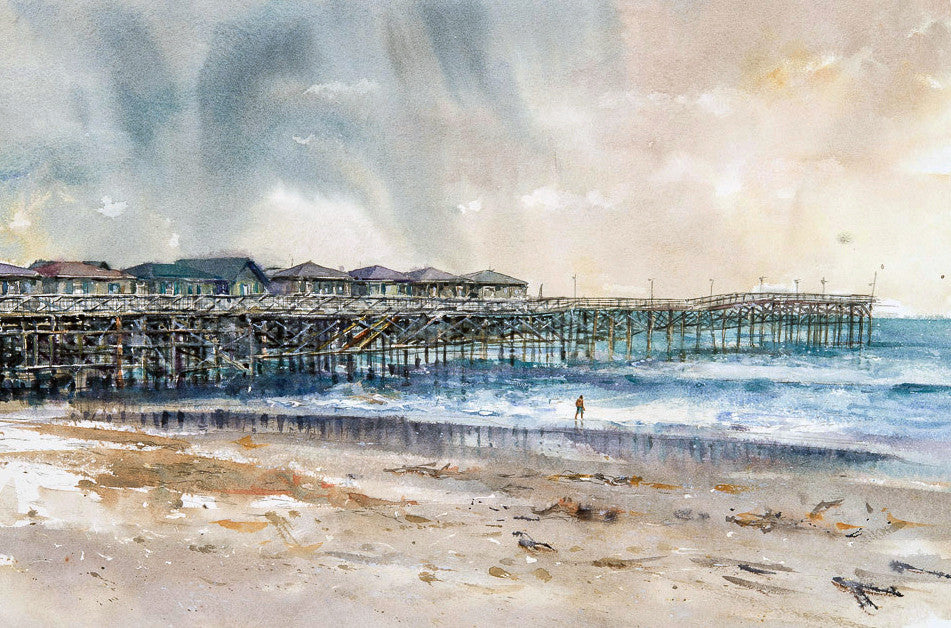 Sold Original Watercolor Of Crystal Pier In Pacific Beach San