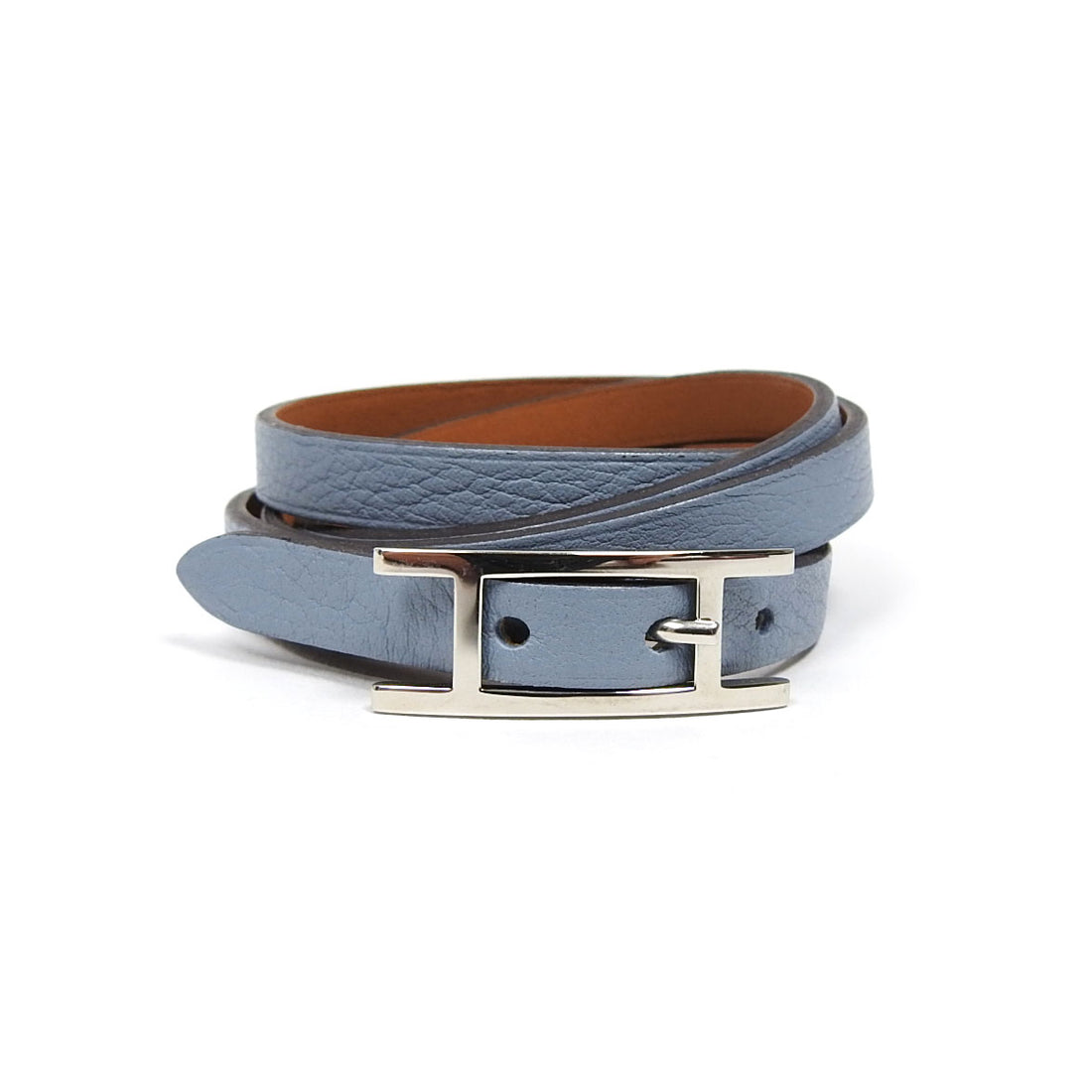 Hermes Behapi Triple Tour Bleu Brume Leather Bracelet – I MISS YOU VINTAGE