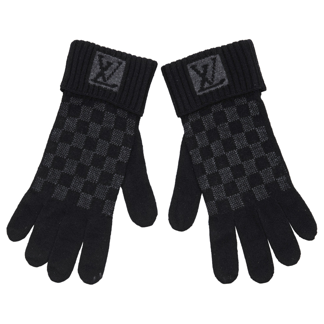 Louis Vuitton Petit Damier Knit Wool Gloves  I MISS YOU VINTAGE