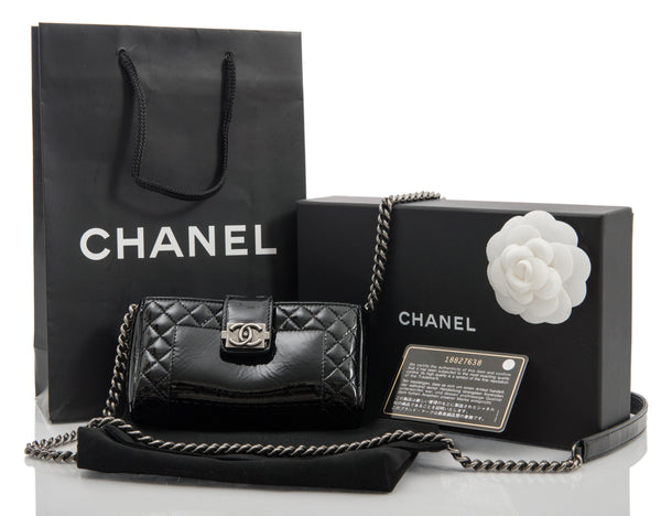 Chanel Black Patent Boy Reverso Mini Pochette Crossbody Bag – I MISS YOU VINTAGE