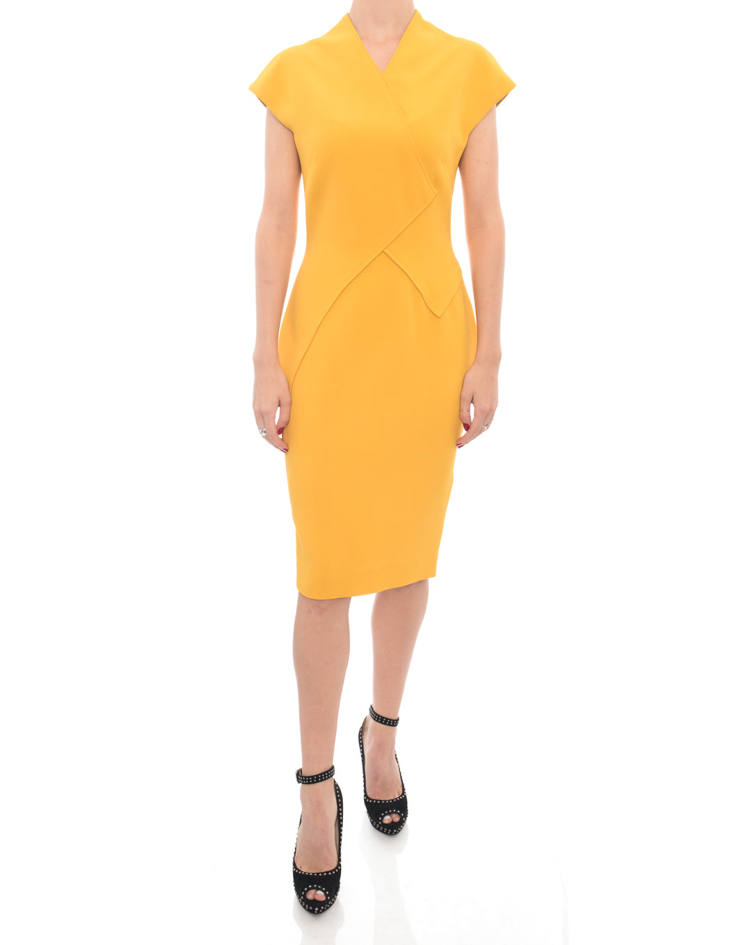 Victoria Beckham Mustard Yellow Fitted Wiggle Dress - 4 – I MISS YOU ...