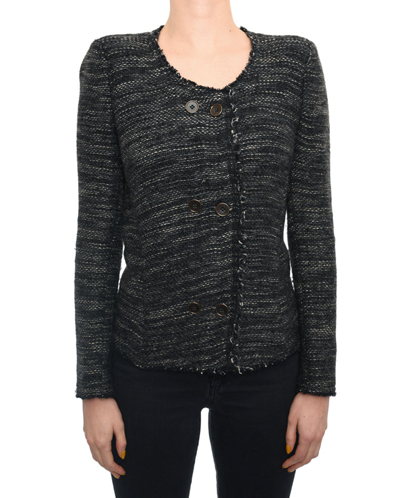 Isabel Marant Grey Straight Cut Tweed Jacket - 6 – I MISS YOU VINTAGE