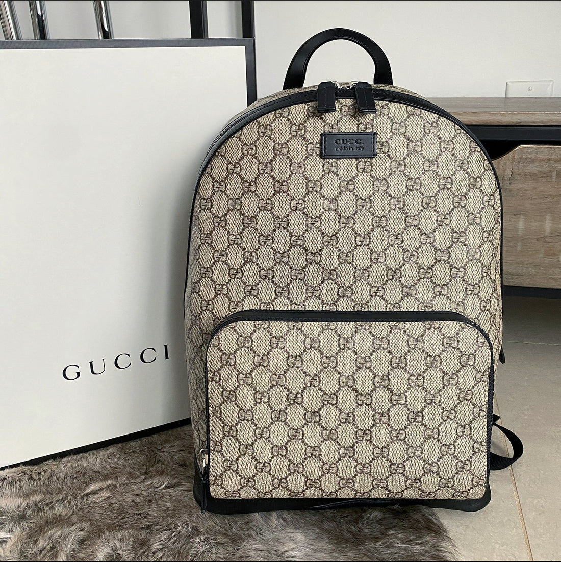 gucci gg monogram backpack