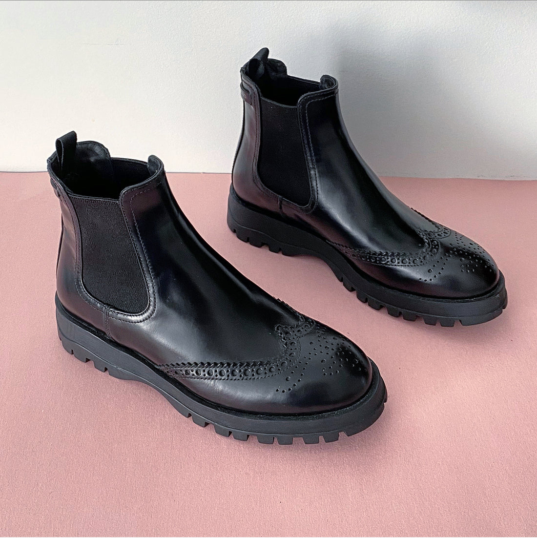Prada Black Chelsea Oxford Ankle Boot with Chunky Soles - 36 – I MISS YOU  VINTAGE