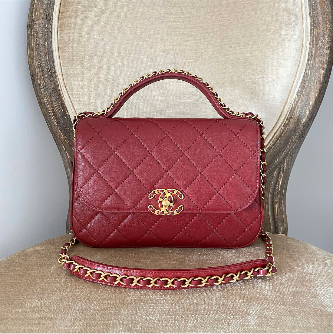 chanel 19b burgundy