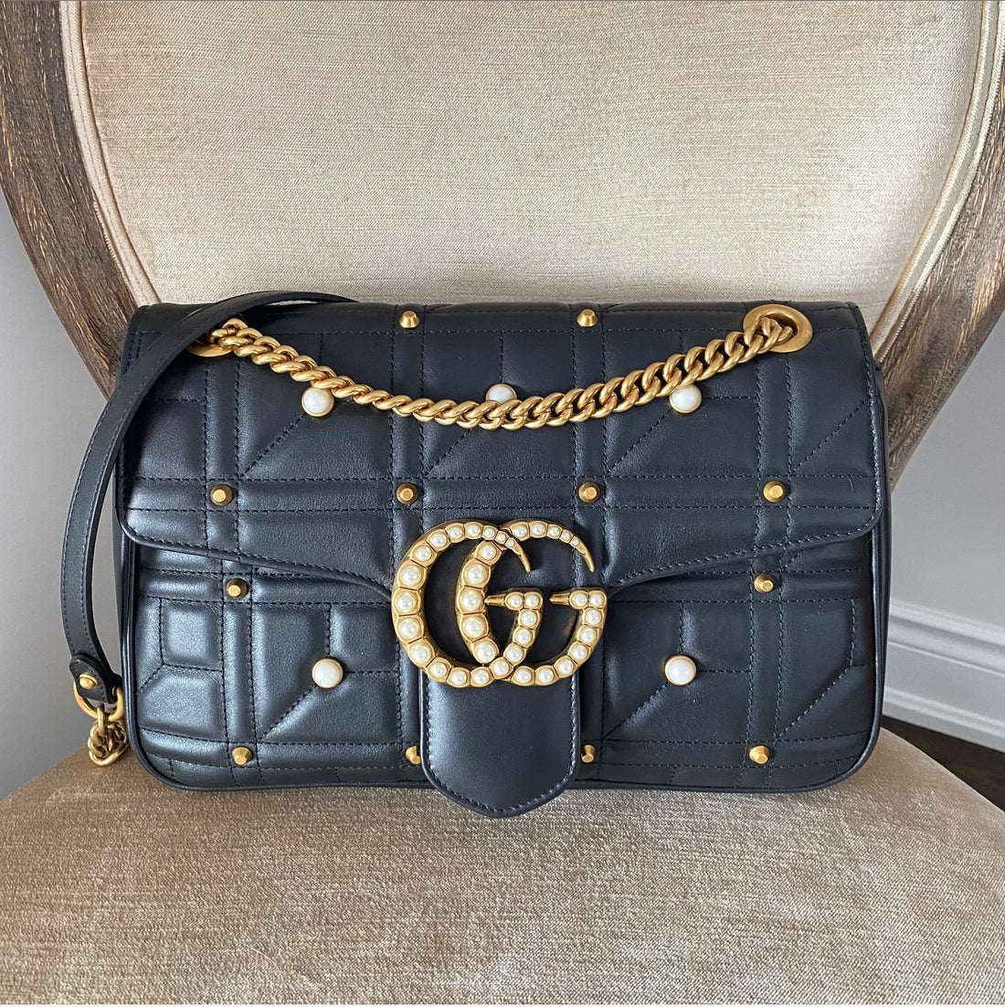 gucci marmont pearl bag