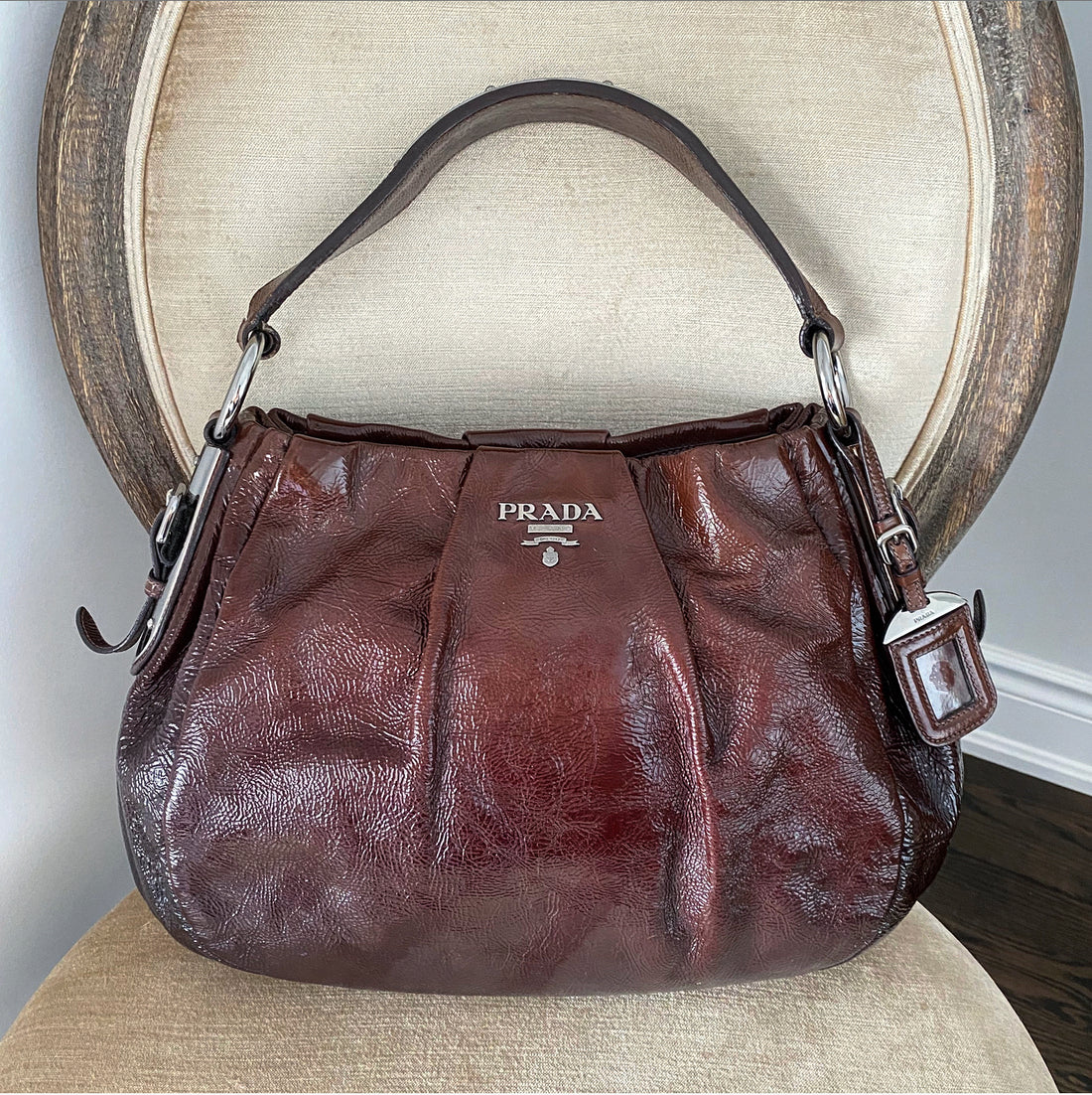 Prada Brown Ombre Patent Leather Shoulder Bag – I MISS YOU VINTAGE