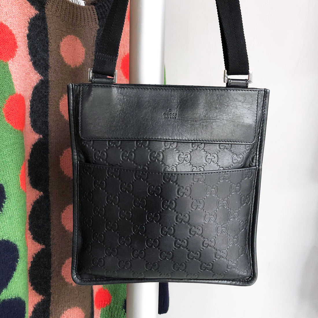 Gucci Guccissima Black GG Leather Monogram Crossbody Bag – I MISS YOU VINTAGE