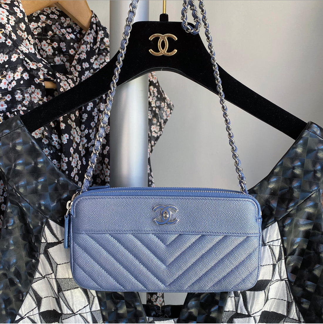 Authentic Chanel Timeless CC Pochette Quilted White Caviar Leather, Luxury,  Bags & Wallets on Carousell