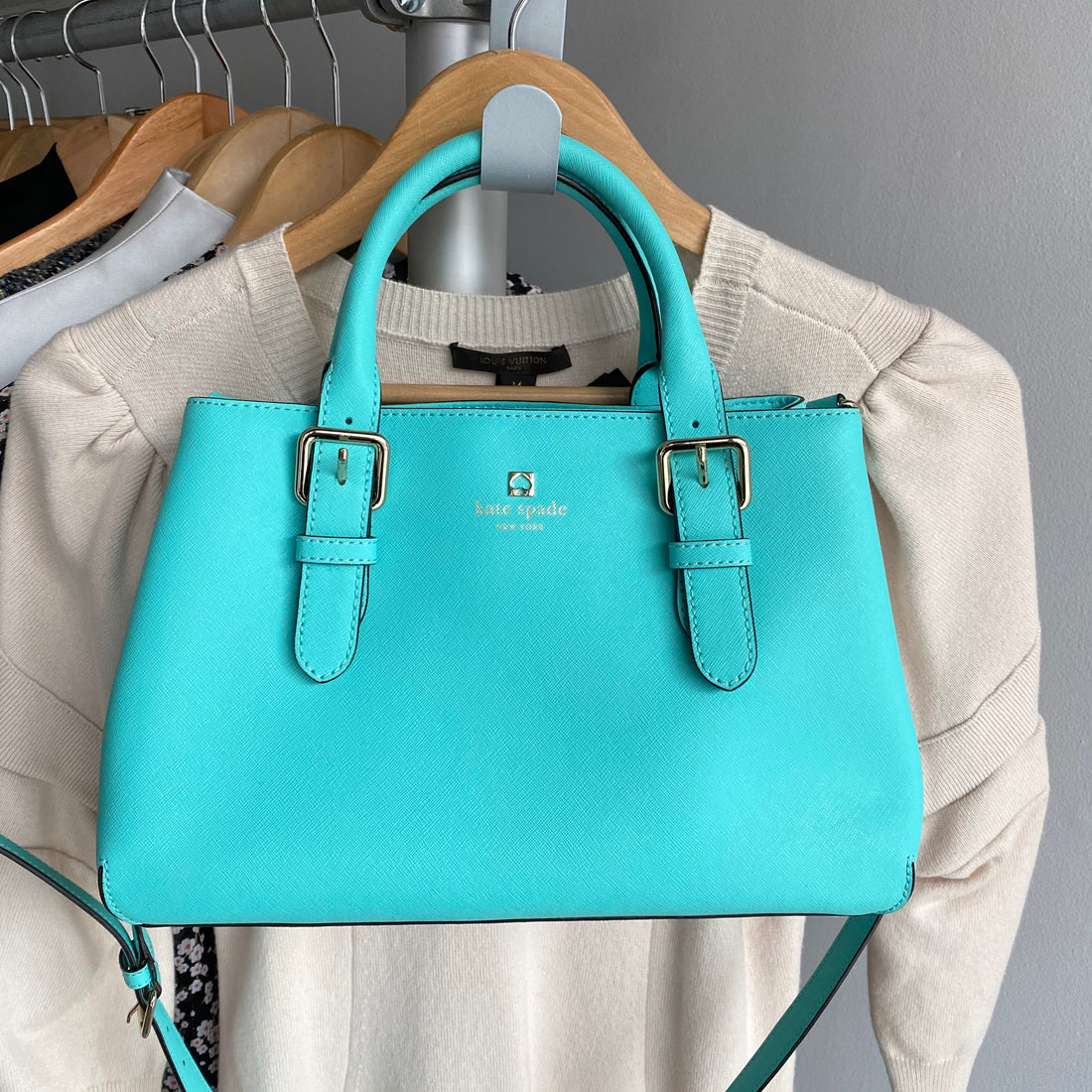 Kate Spade Small Turquoise Satchel Two-Way Bag – I MISS YOU VINTAGE