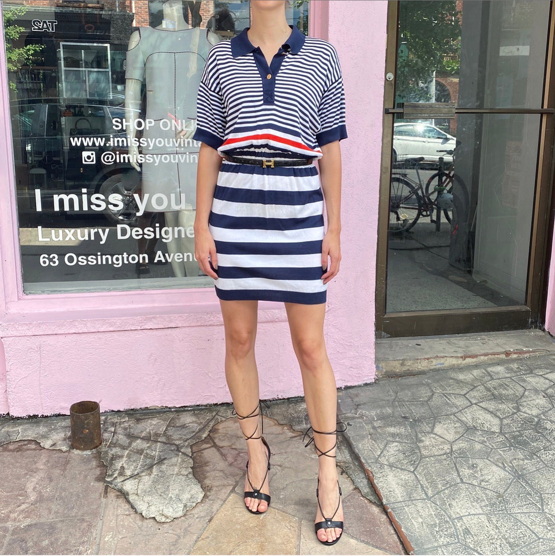 Chanel Vintage 1980's Cruise Striped Nautical Knit Dress - M (6/8) – I MISS  YOU VINTAGE