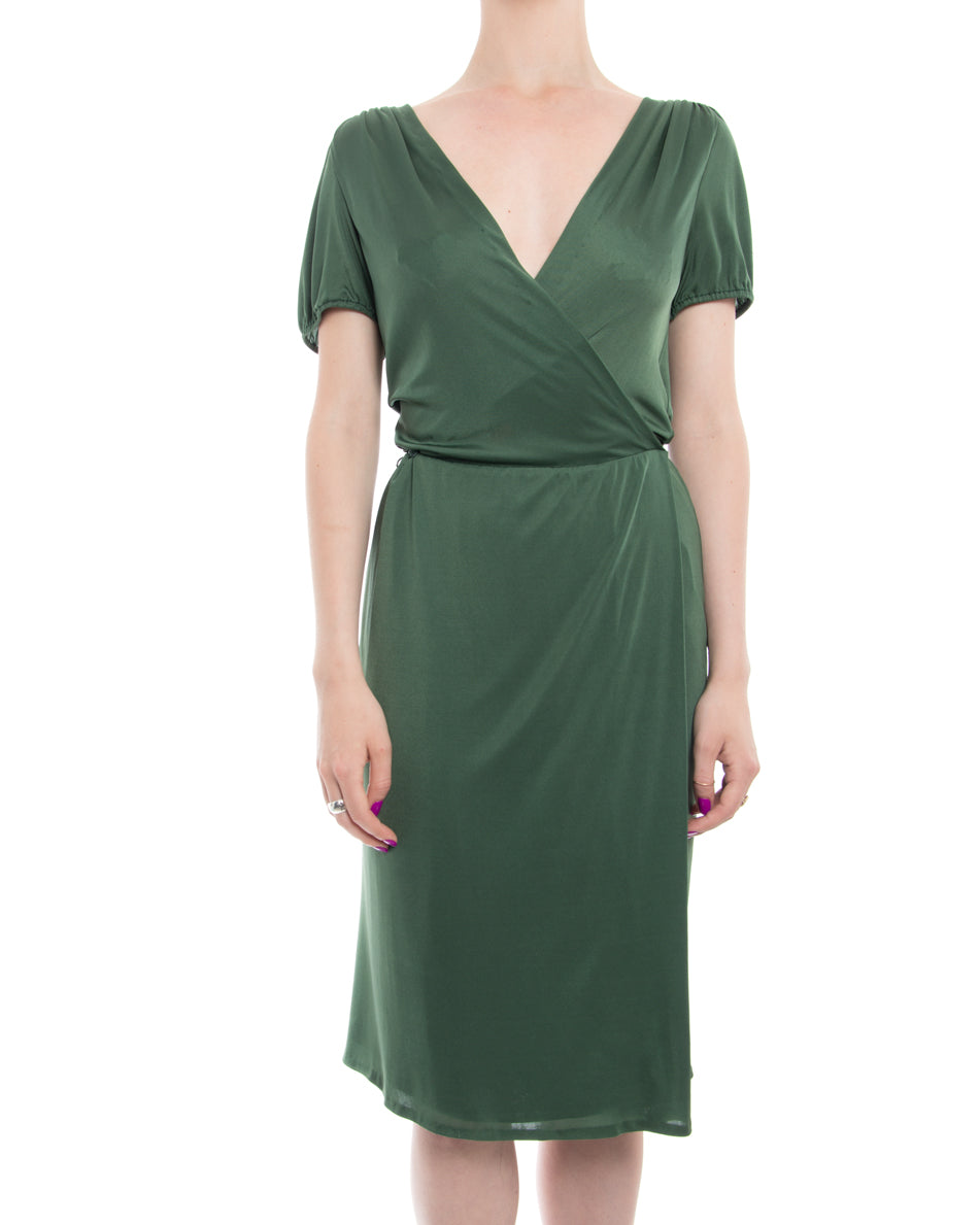 Gucci Green Jersey Wrap Dress with Open Back - 2 – I MISS YOU VINTAGE