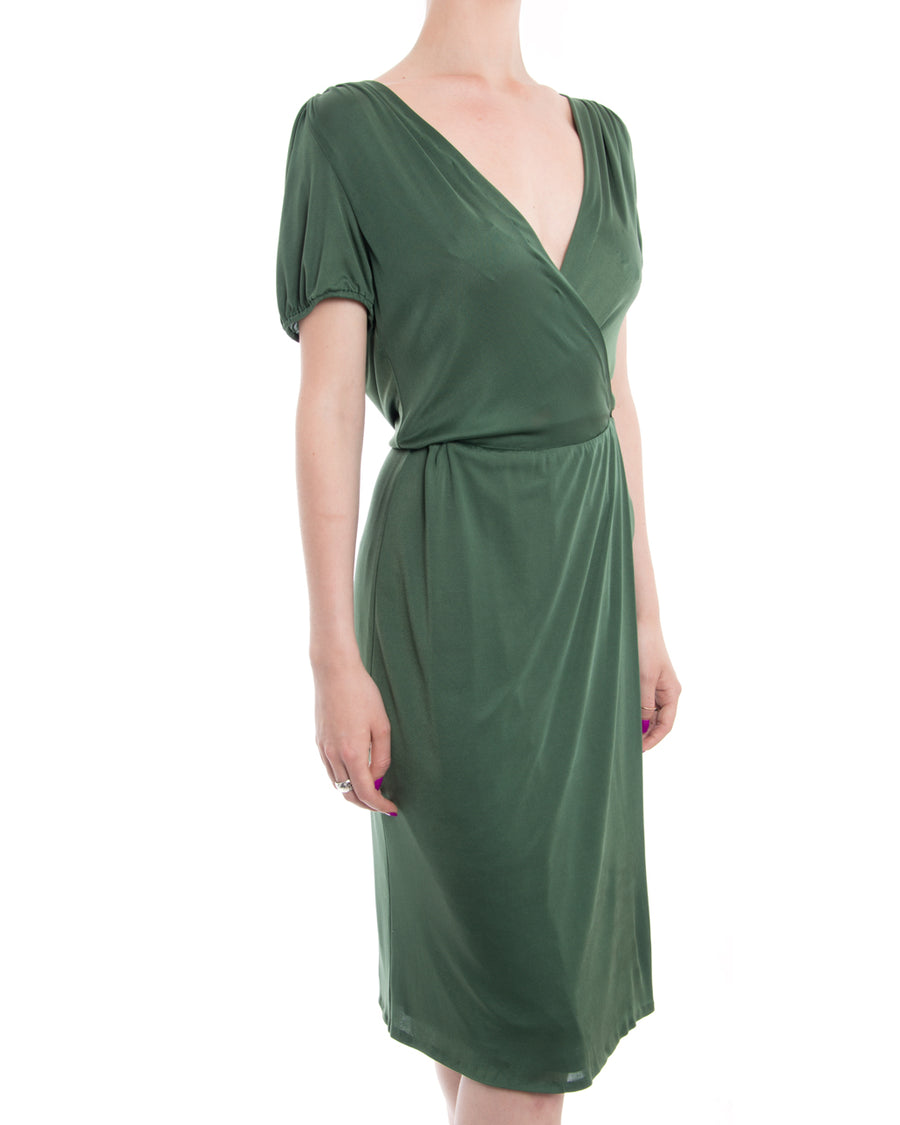 Gucci Green Jersey Wrap Dress with Open Back - 2 – I MISS YOU VINTAGE