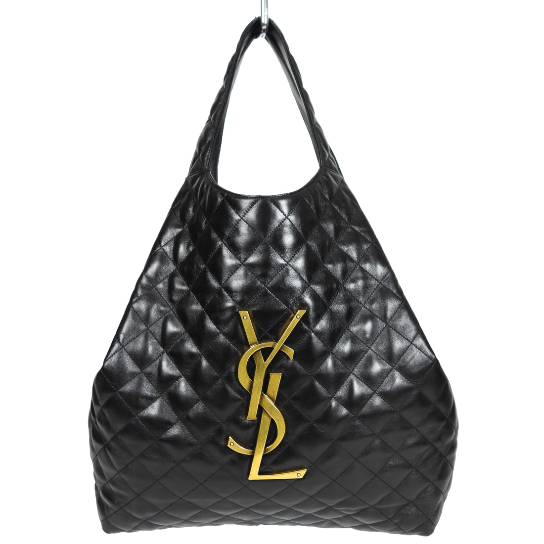 Saint Laurent Black Quilted Lambskin Maxi Shopping Icare Tote Bag – I ...