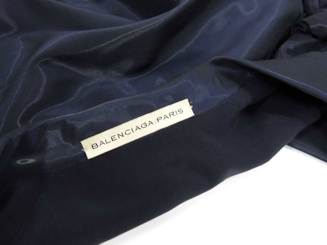 Balenciaga Midnight Navy Sheen Coat - 42 / 8 – I MISS YOU VINTAGE