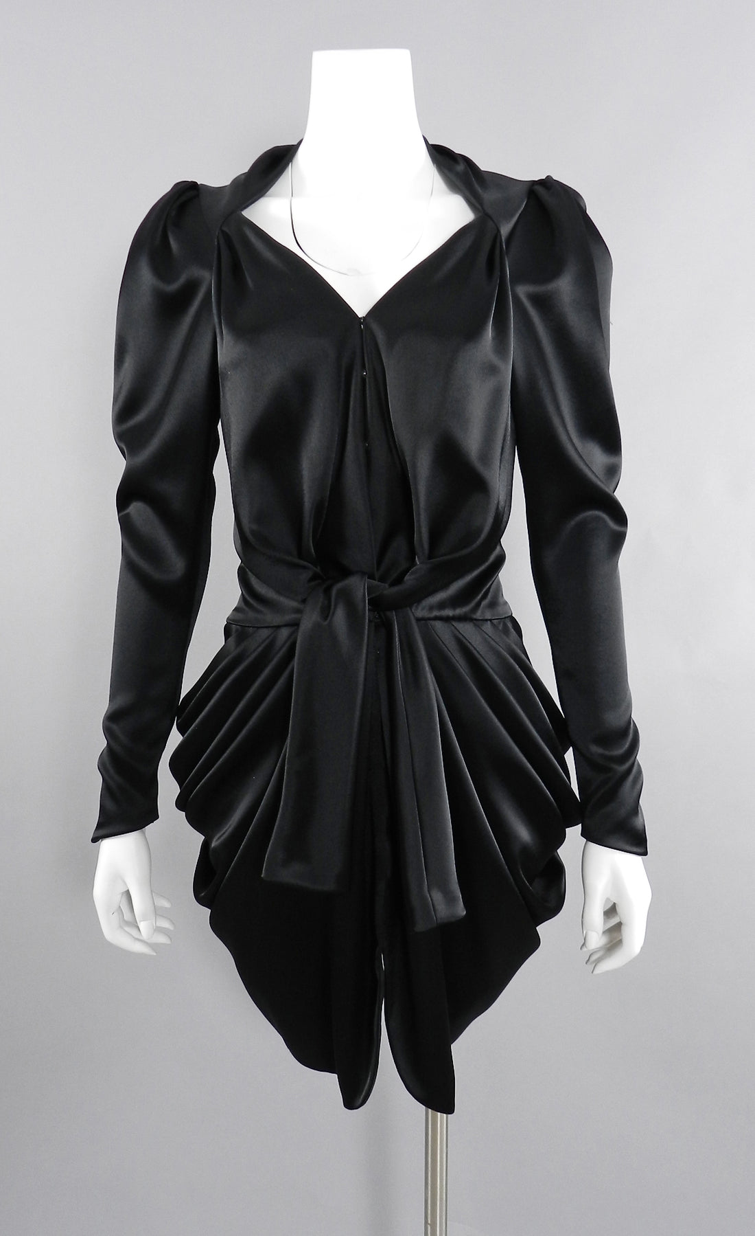 Balenciaga Nicholas Ghesquiere Fall 2009 Black Satin Gathered Dress – I ...