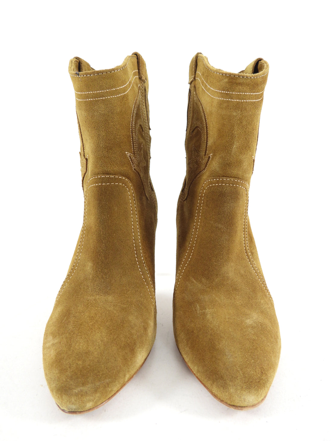 Bash Tan Suede Caitlin Western Ankle Boot - 37 – I MISS YOU VINTAGE