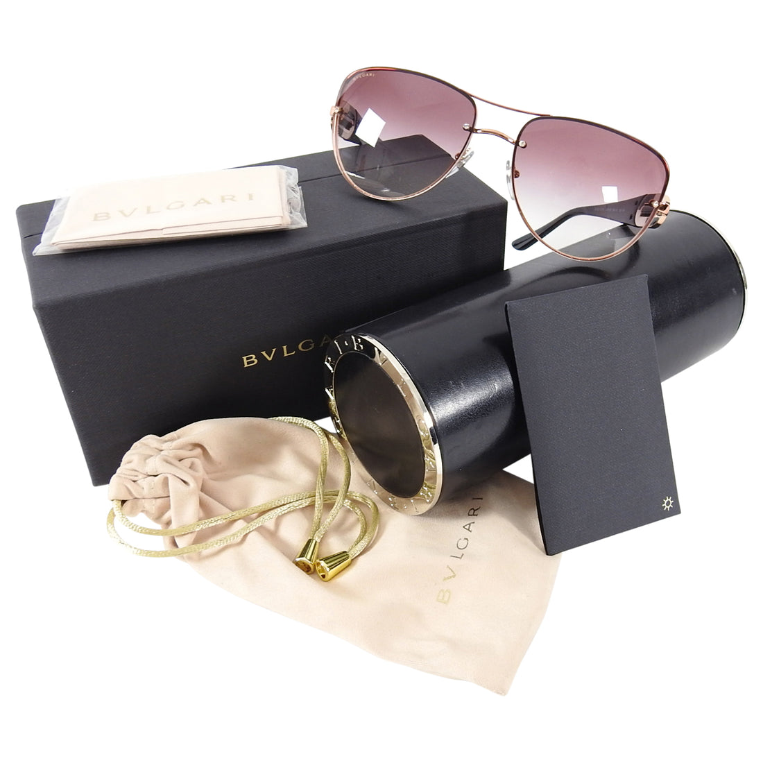 Bulgari Rosegold and Violet Gradient 6053 Sunglasses – I MISS YOU VINTAGE