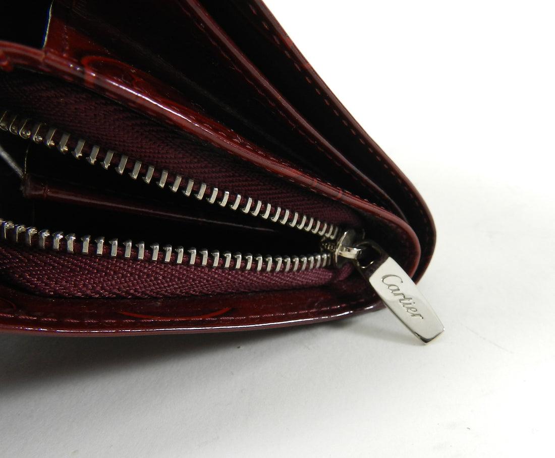 Cartier Burgundy Trifold Logo Happy Birthday Wallet I