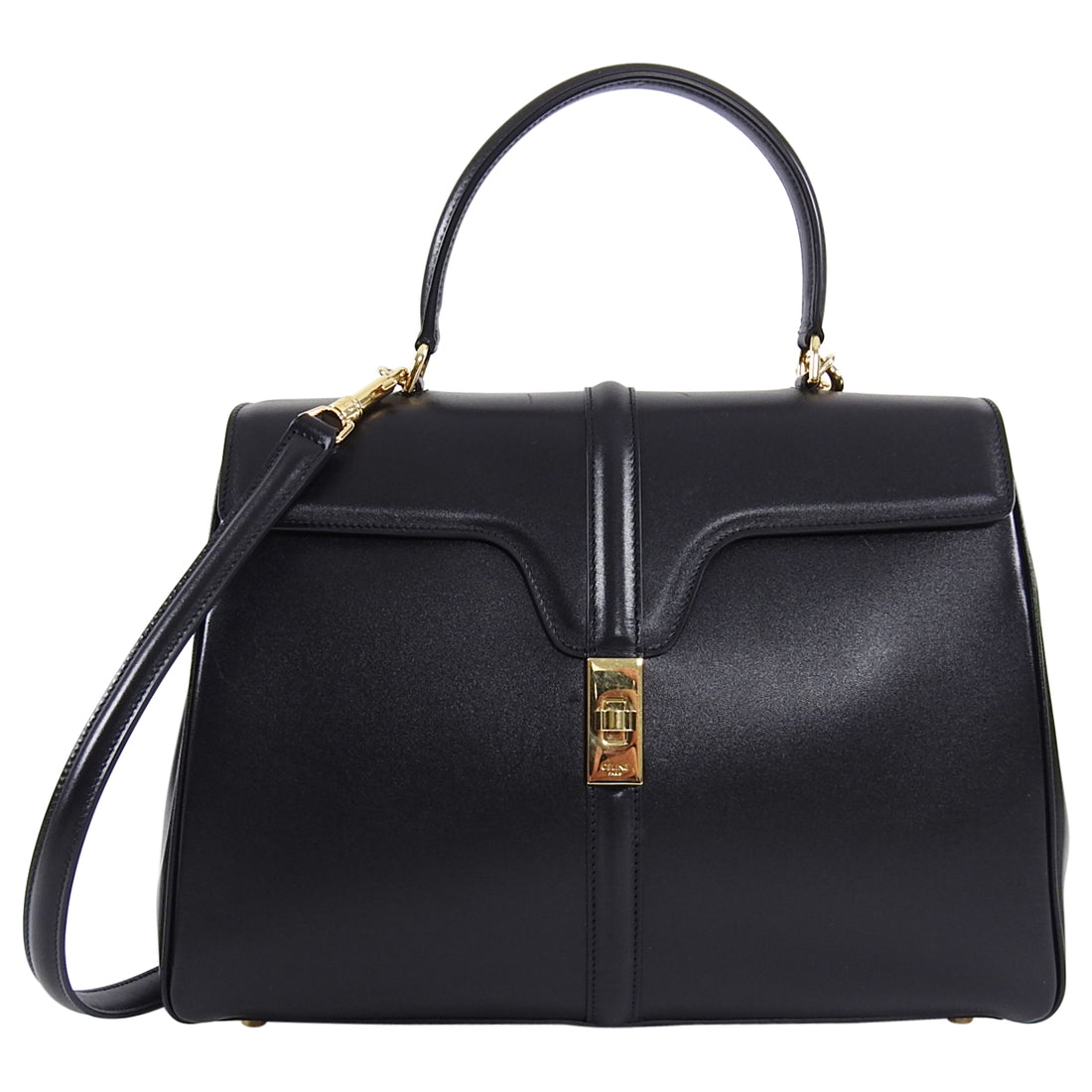 Celine Hedi Slimane Medium New 16 Bag in Black Satinated Calfskin – I ...