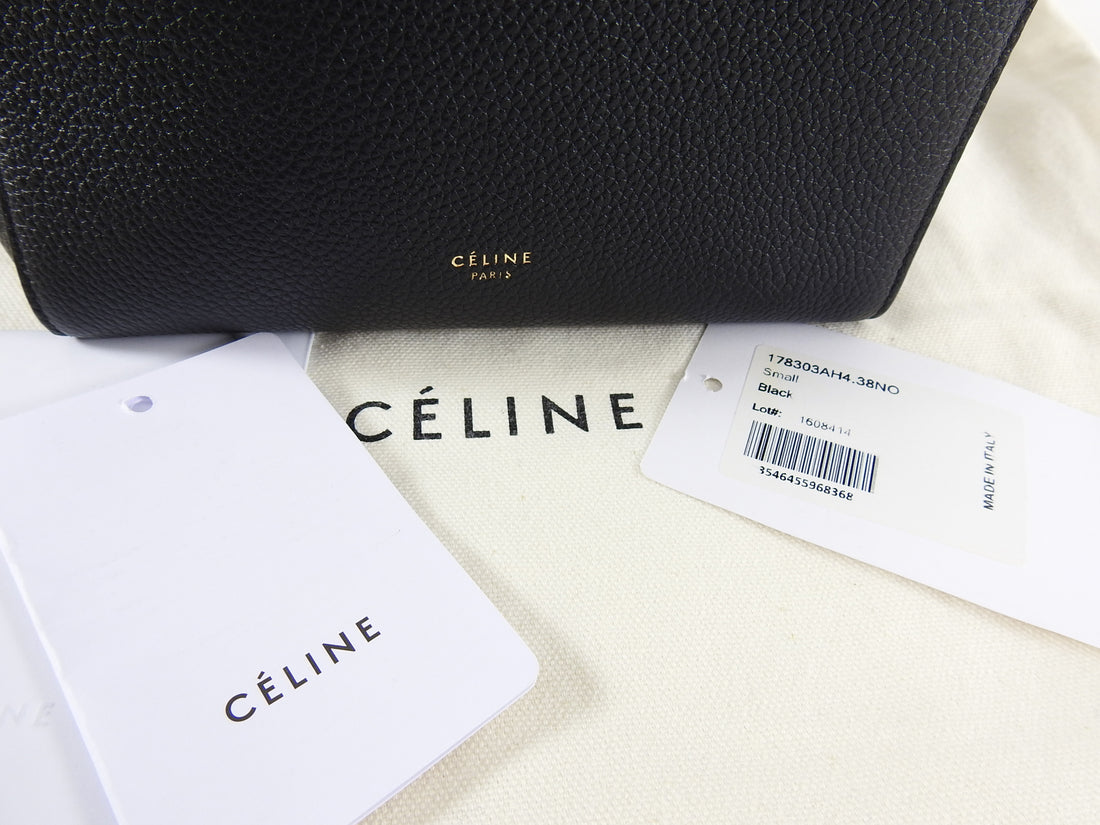 Celine Sangle Small Black Grained Leather Shoulder Bag – I MISS YOU VINTAGE