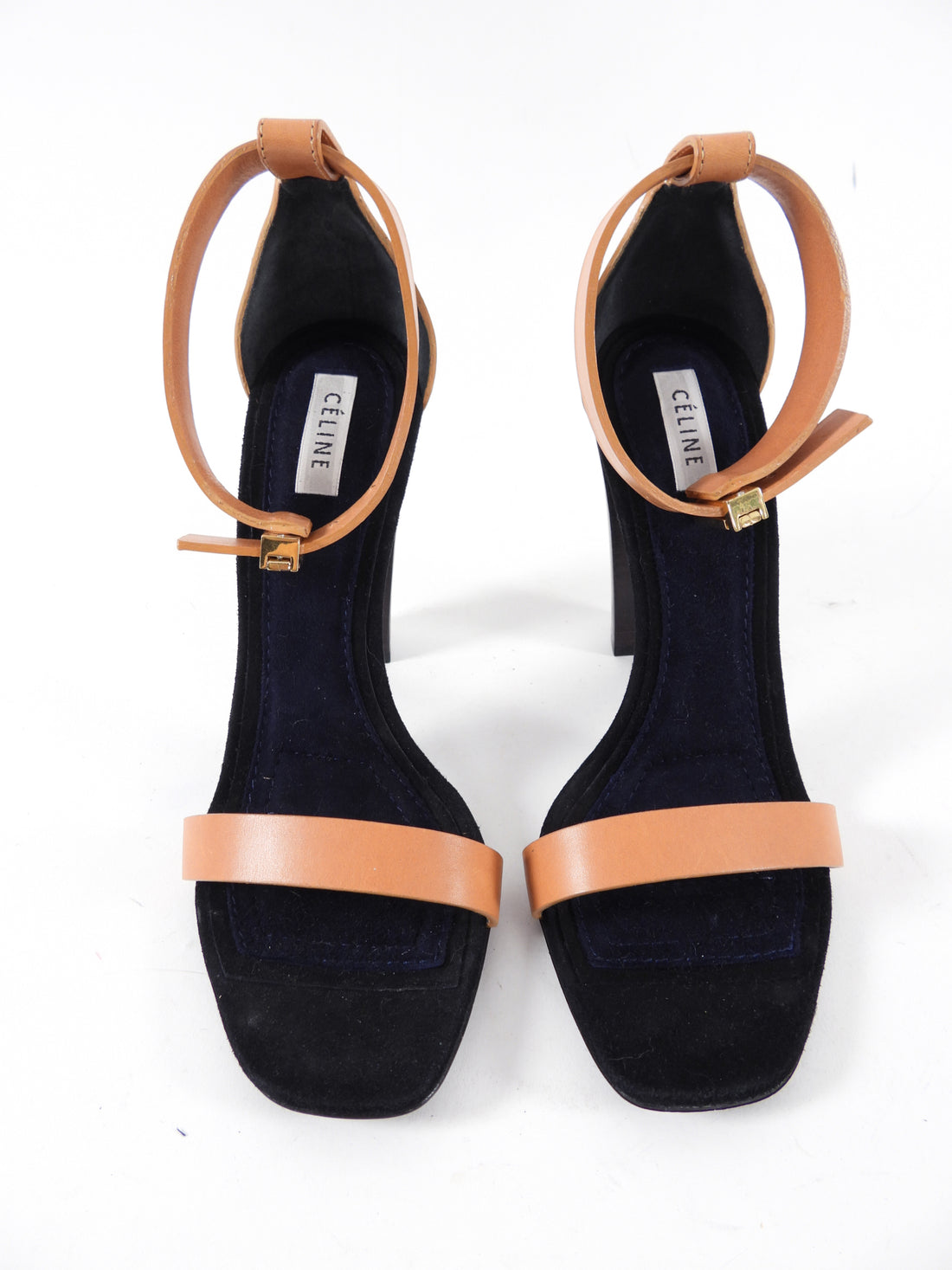 Celine Phoebe Philo Tan Leather and Black Sandals - 7.5 – I MISS YOU ...