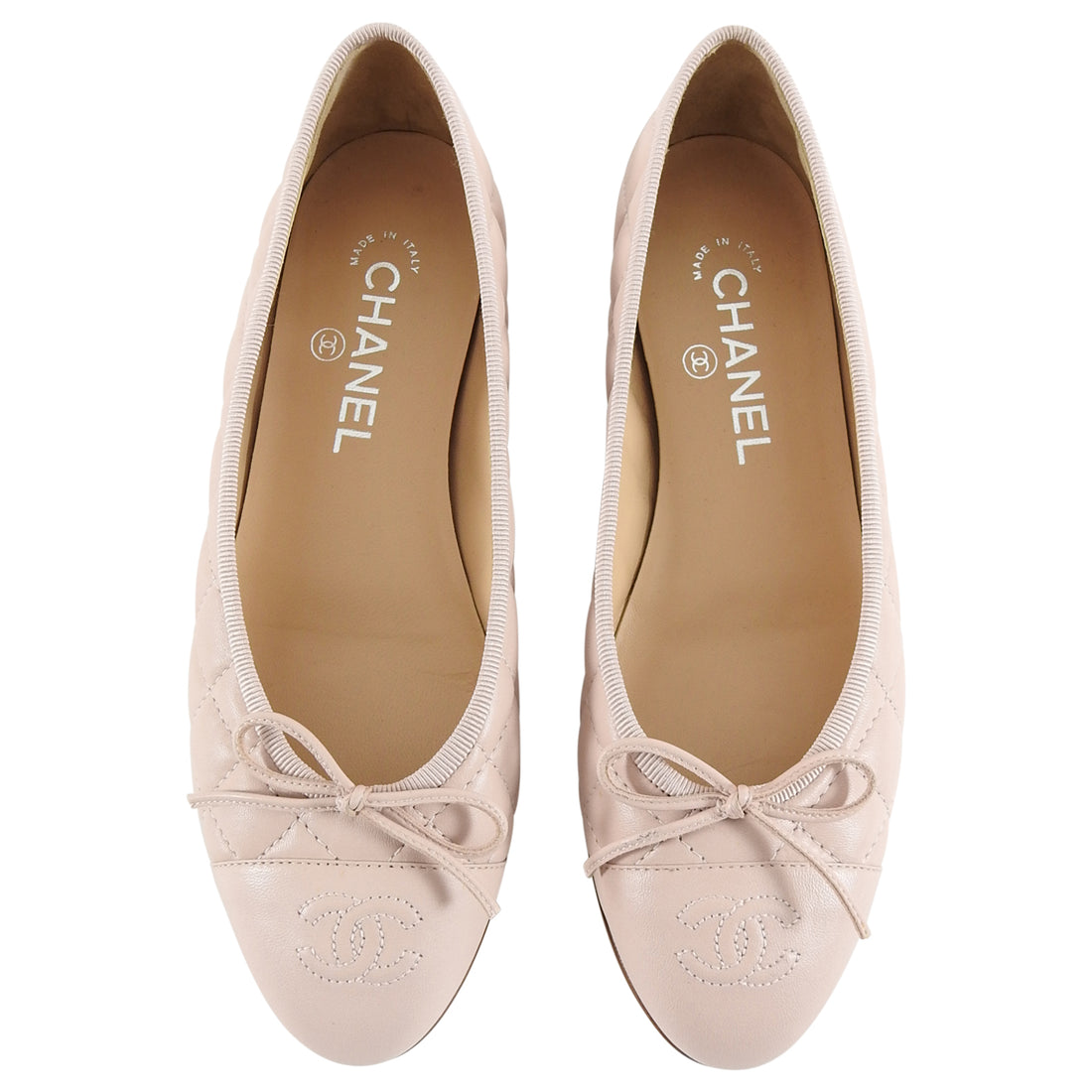 chanel ballet flats nude