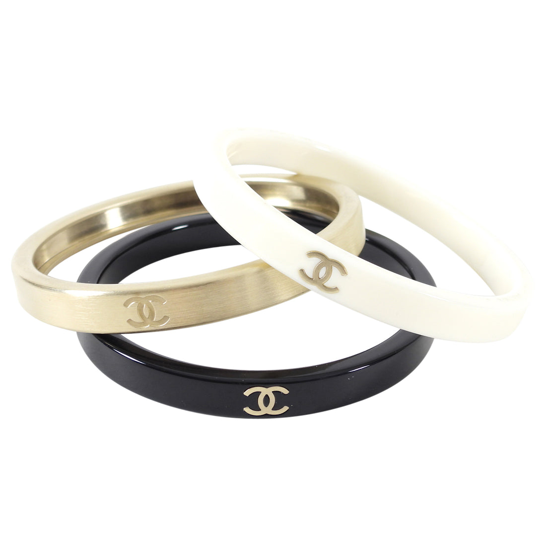 Chanel 10C Resin and Gold Metal Bangle Trio – I MISS YOU VINTAGE