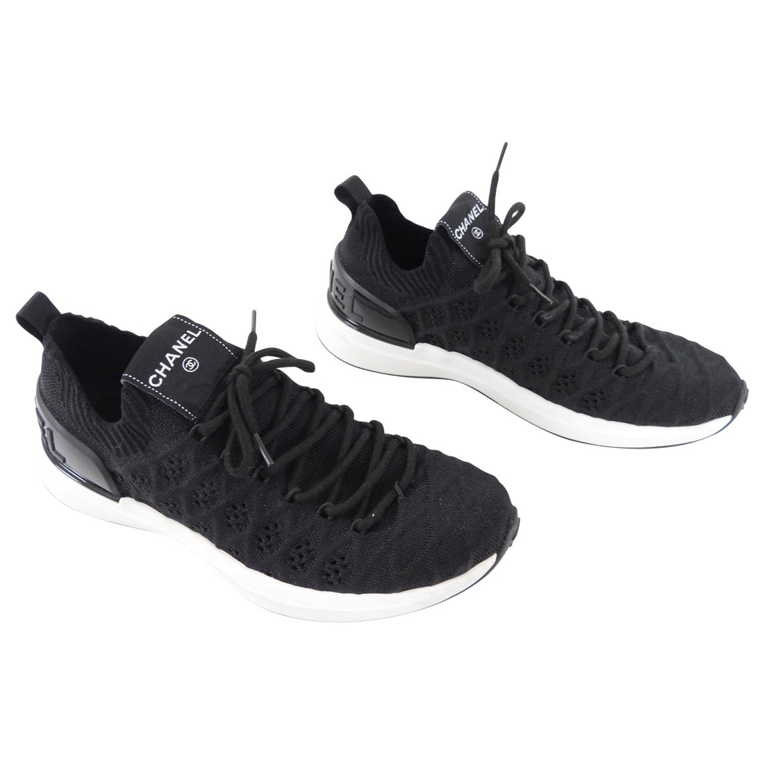 Chanel Black Mesh Logo Sock Runner Shoes  (USA 7) – I MISS YOU VINTAGE