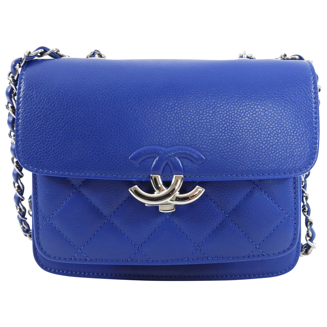 Chanel Cobalt Blue Small CC Box Chain Flap Bag – I MISS YOU VINTAGE