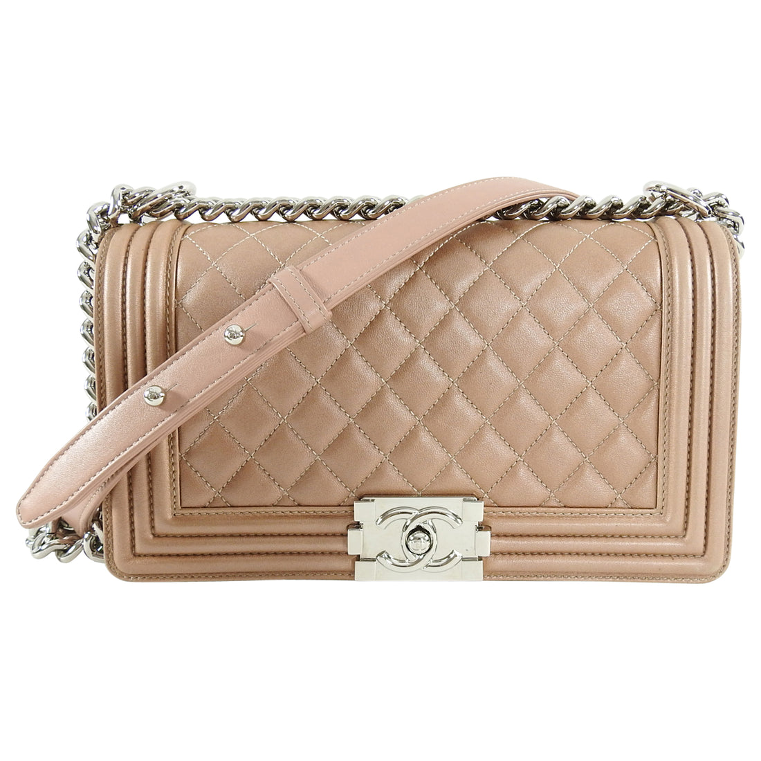 Chanel small cc quilted le boy bag in leather  SPLISH