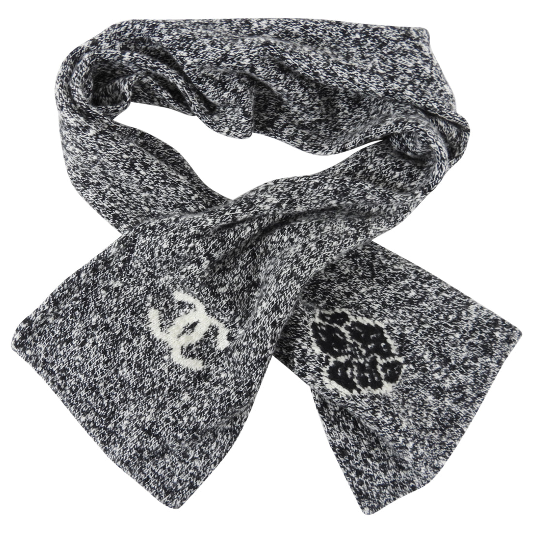 chanel silk camelia black and white scarf  Couture Blowout