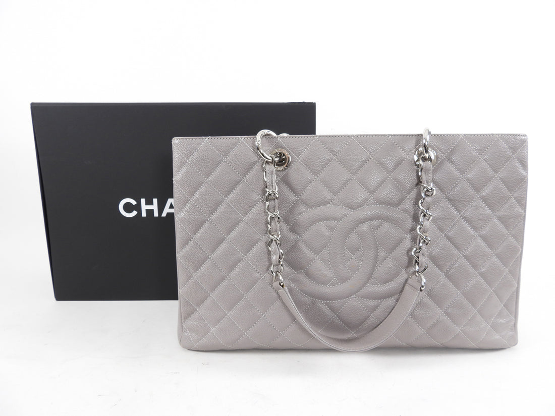 Chanel GST Grand Shopping Tote Grey Caviar XL – I MISS YOU VINTAGE