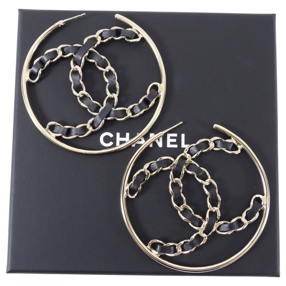 Chanel 19B Braided CC Large Light Gold Hoop Earrings – I MISS YOU VINTAGE