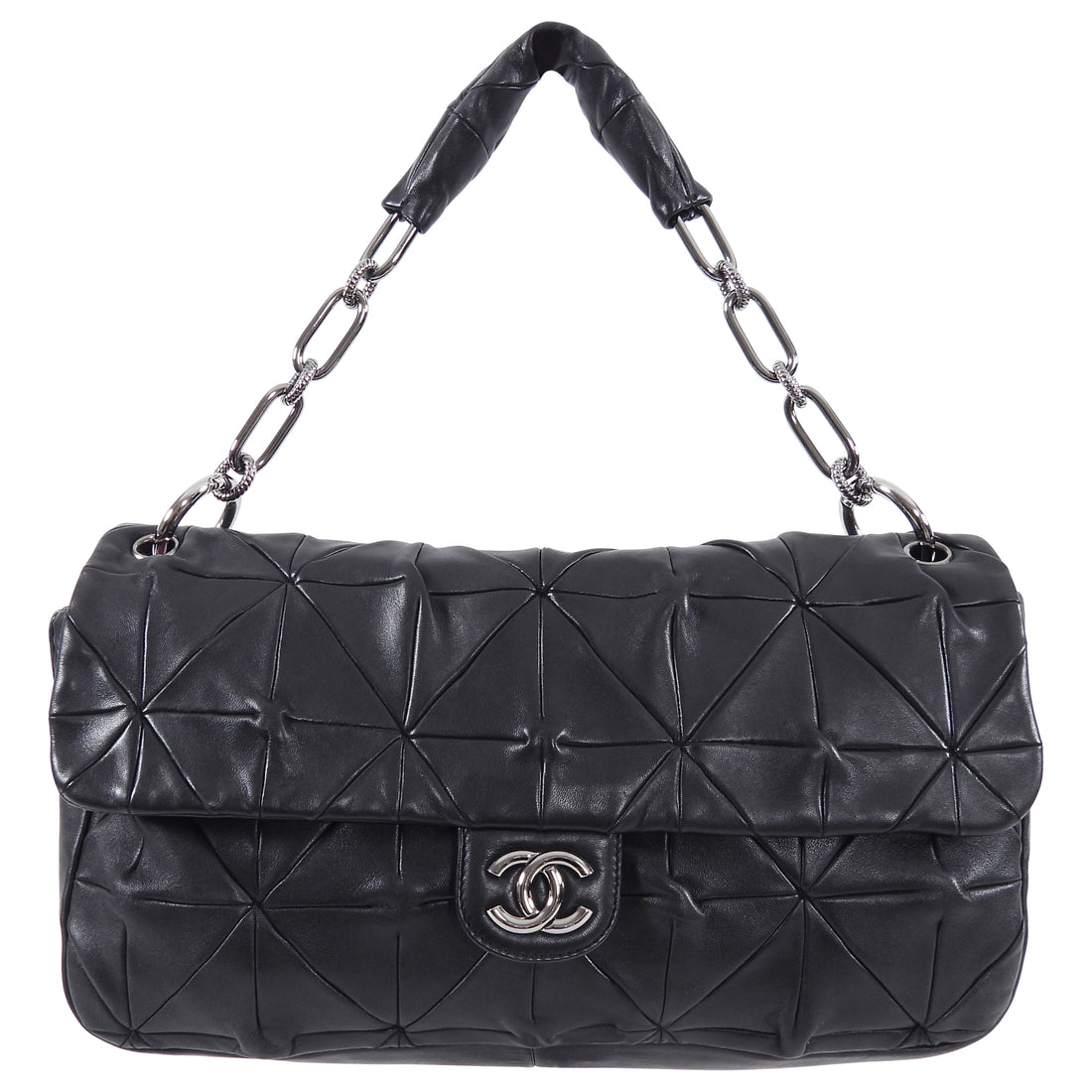 Chanel Calfskin Chain Handle Flap Bag  Chanel Handbags  Bag Borrow or  Steal