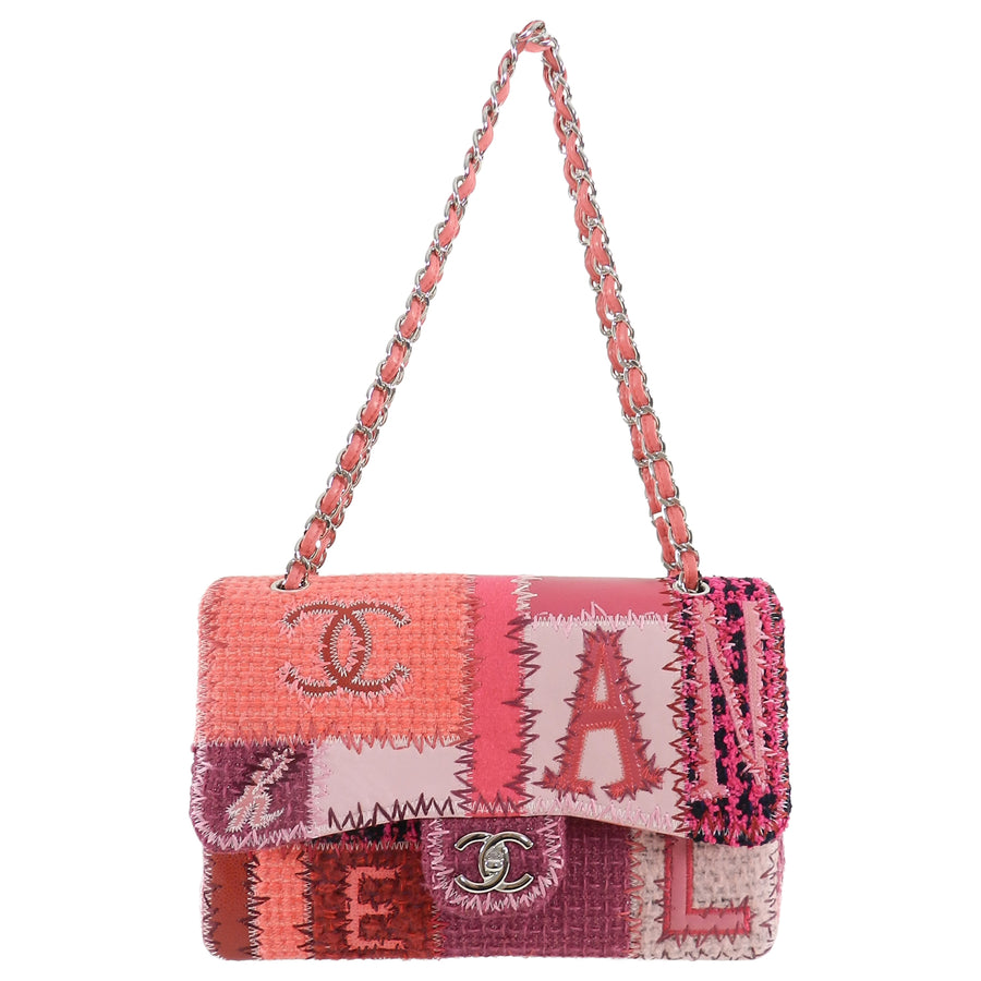 Chanel Pink Tweed Patchwork Coco Chanel Jumbo Flap Bag – I MISS YOU VINTAGE