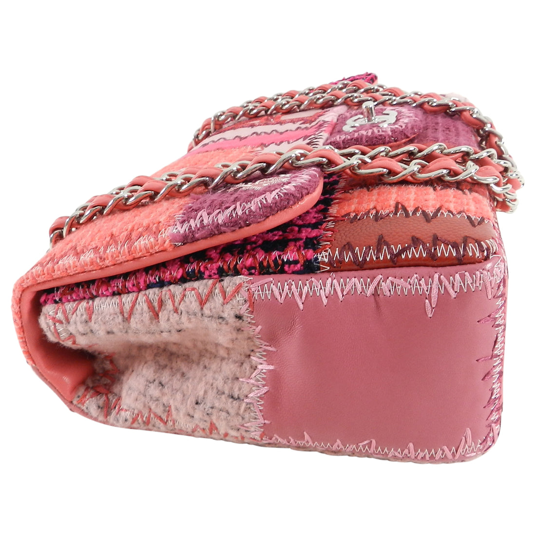 Chanel Pink Tweed Patchwork Coco Chanel Jumbo Flap Bag – I MISS YOU VINTAGE