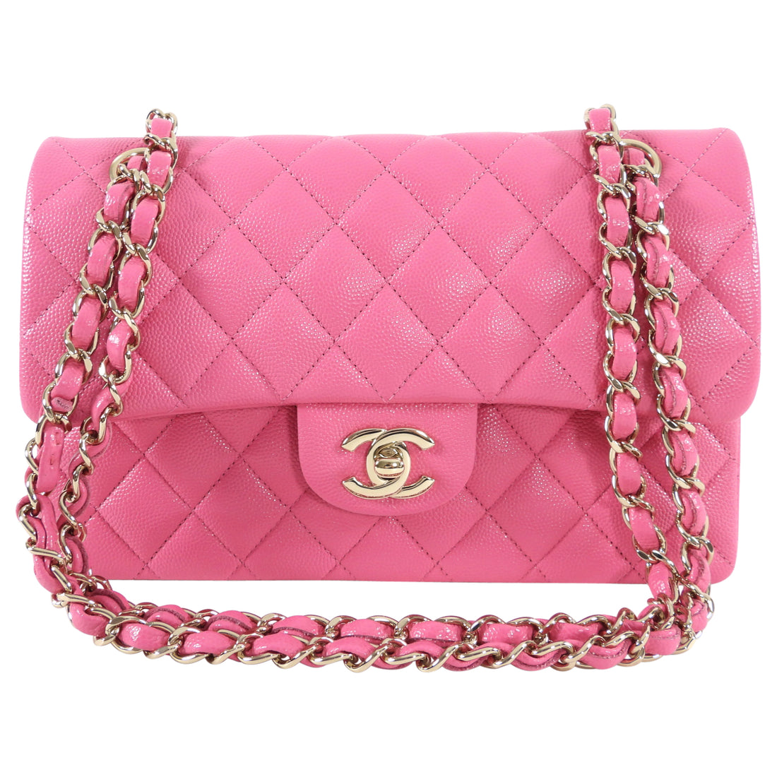 Mini flap bag Shiny lambskin  lacquered metal light green light pink  pink  green  Fashion  CHANEL