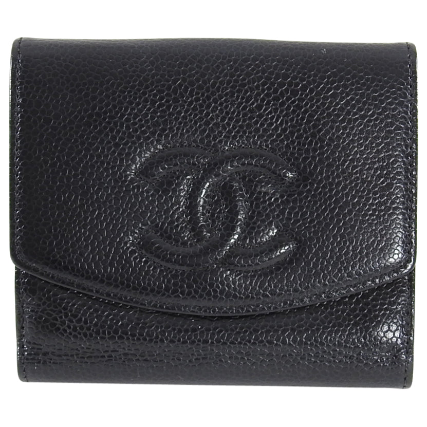 Chanel Black Timeless Caviar Compact Wallet – I MISS YOU VINTAGE