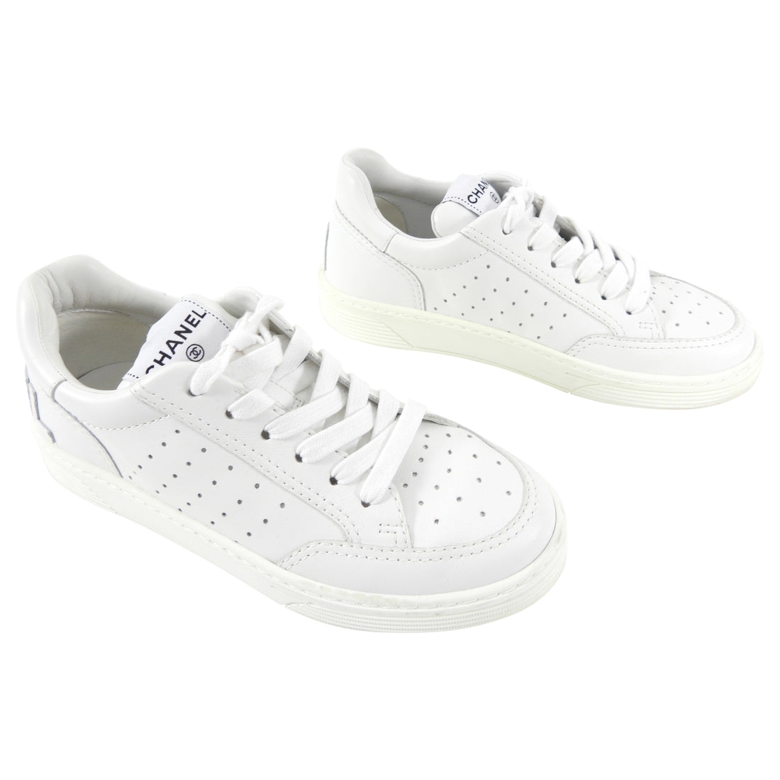 Chanel Low Top Trainer CC Triple White Mens   US