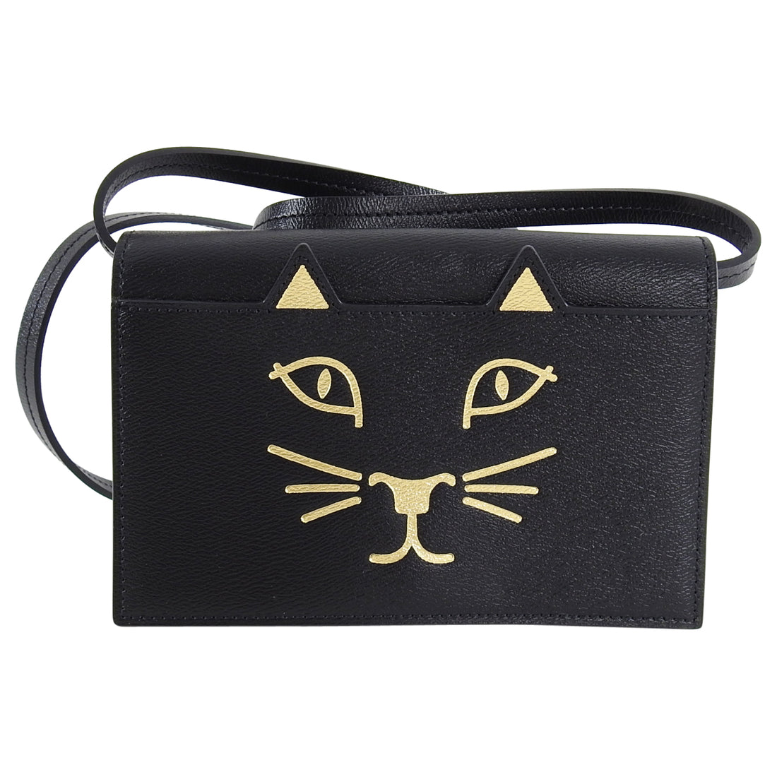 Charlotte Olympia Small Black and Gold Cat Feline Bag – I MISS YOU VINTAGE