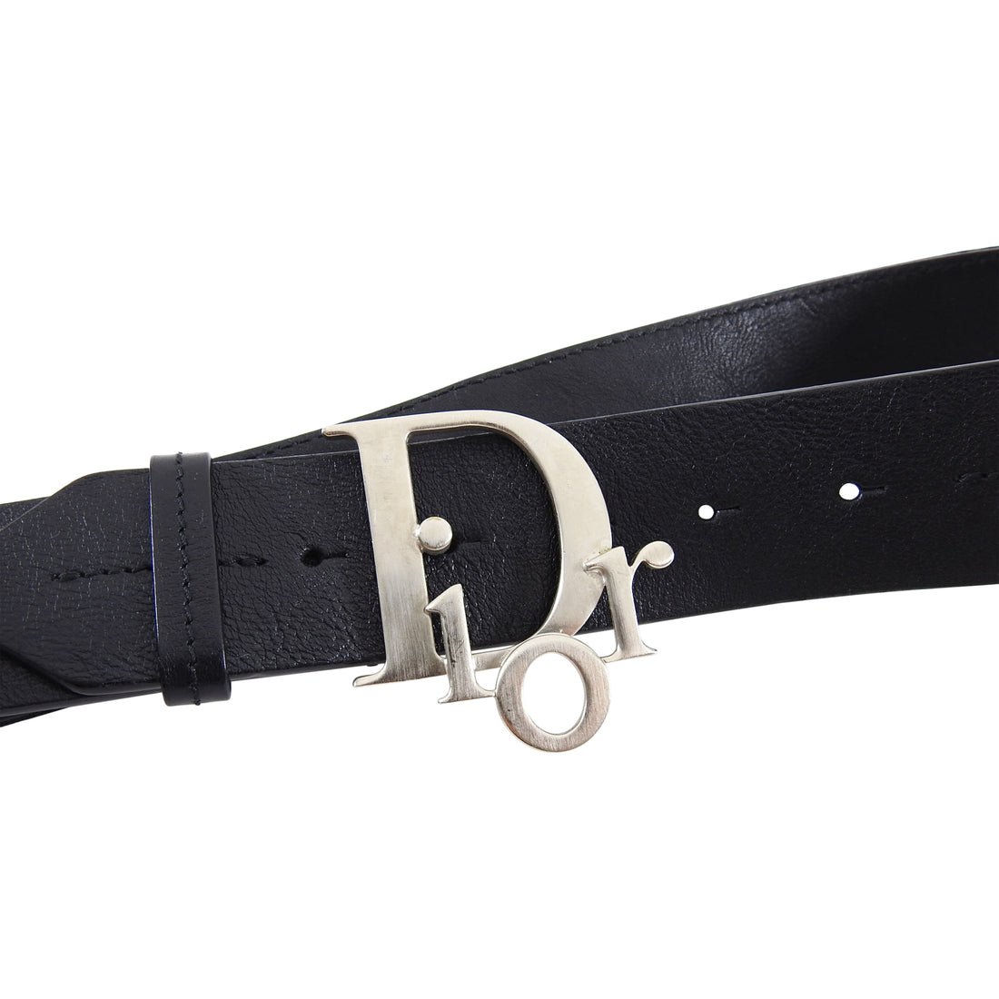Dior Logo Black Leather and Monogram Canvas Belt - 85 / 34 – I MISS YOU VINTAGE