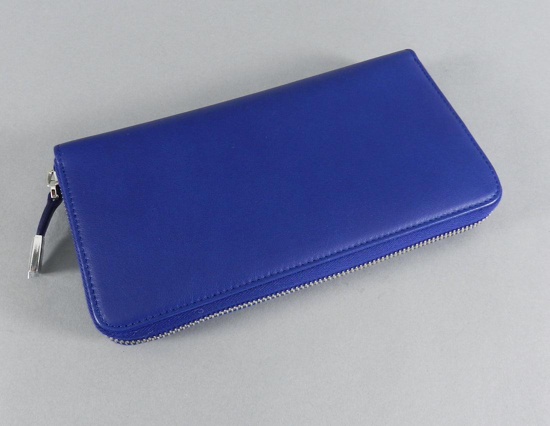 DIOR HOMME Cobalt Blue Leather Zip Double Wallet – I MISS YOU VINTAGE