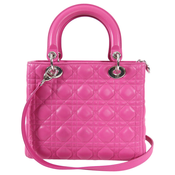 Dior Lady Dior Medium Cannage Lambskin Fuchsia Pink Bag – I MISS YOU ...