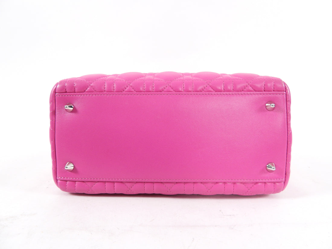 Dior Lady Dior Medium Cannage Lambskin Fuchsia Pink Bag – I MISS YOU ...