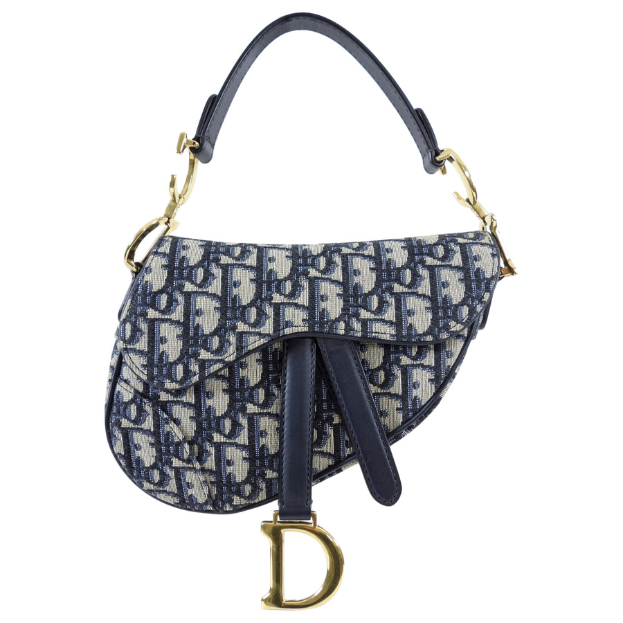 Mini Saddle Bag with Strap Blue Dior Oblique Jacquard  DIOR MY