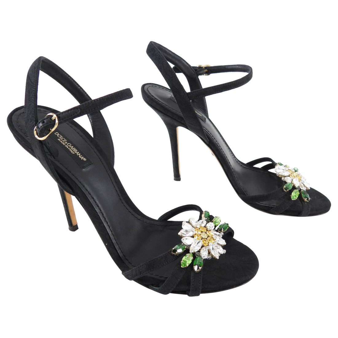 Dolce & Gabbana Jacquard and Rhinestone Flower Heels - IT40 – I MISS YOU  VINTAGE