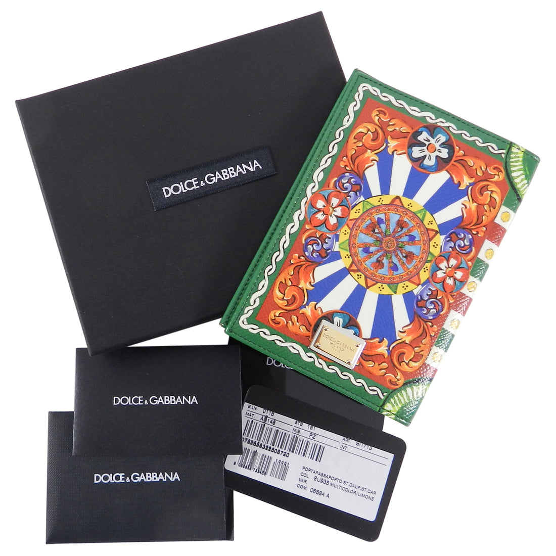 Dolce and Gabbana Green and Yellow Passport Holder – I MISS YOU VINTAGE